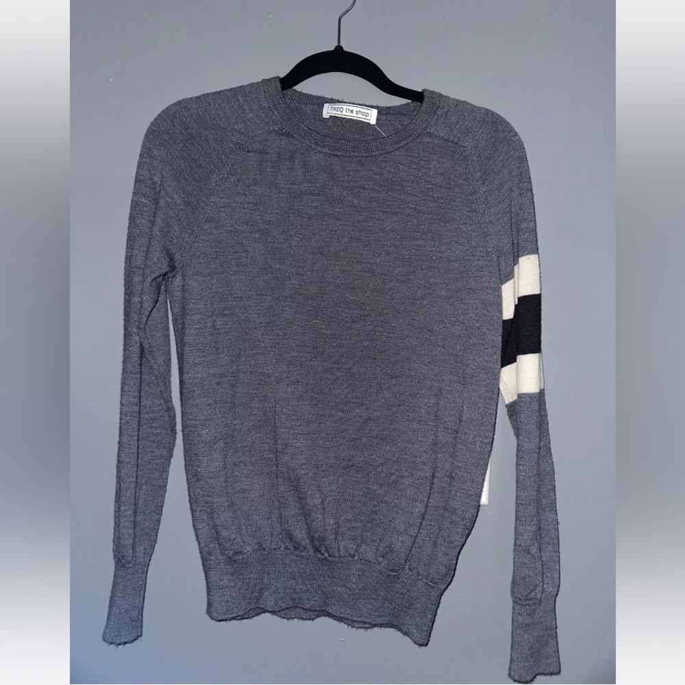 TKEQ Armband Slate Color Small Women’s Equestrian Sweater - 100% Merino Wool